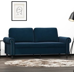 vidaXL Sofá de 2 lugares veludo 140 cm azul