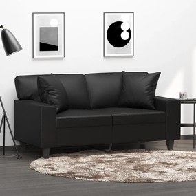 vidaXL Almofadas decorativas 2 pcs 40x40 cm couro artificial preto