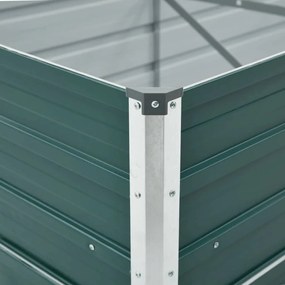 Canteiro elevado de jardim 400x80x77cm aço galvanizado verde