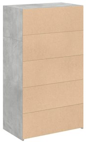 Armário alto 70x41x124 cm derivados de madeira cinza cimento