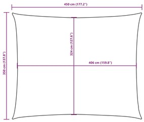 Para-sol estilo vela tecido oxford retangular 3,5x4,5 m azul