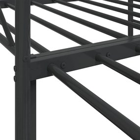 Cama de dia com gavetão sem colchão 80x200 cm aço preto