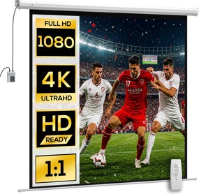Tela de projeção 189,5 x 189,5 cm 233,7 cm 1:1 HD 4K Rolo-tela para cinema em casa para cinema em casa Apresentações de escritório