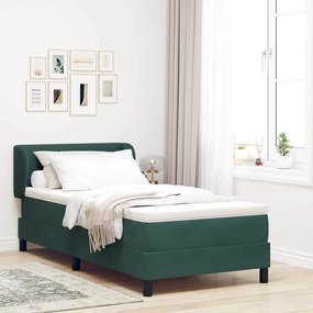 vidaXL Cama Box com colchão Verde-escuro 90 x 190 cm Veludo