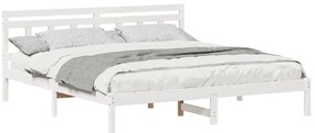 Estrutura da Cama Branco 180 x 200 cm Madeira de pinho maciça