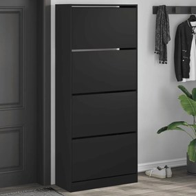vidaXL Sapateira com 4 gavetas articuladas 80x34x187,5 cm preto