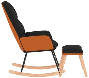 Cadeira de baloiço com banco tecido cor preto