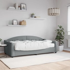 vidaXL Sofá-cama com colchão 90x190 cm tecido cinzento-claro