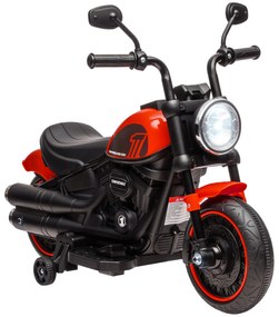 HOMCOM Moto Elétrica Criança infantil 3 anos 3 Km/H 6V com Farol LED 2 Rodas de Treinamento de 18-36 Meses com Motor Potente Vermelho | Aosom Portugal