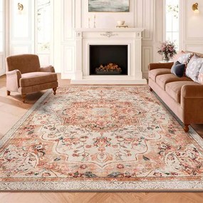 Tapete vintage 200 x 290 cm antiderrapante bege cappuccino