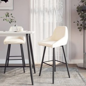 vidaXL Bancos de bar 2 pcs veludo creme