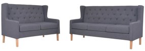274934 vidaXL Conjunto de sofás 2 pcs tecido cinzento