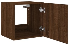 Móveis de parede para TV com luzes LED 2 pcs carvalho castanho