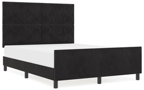 Cama vidaXL Preta 140x200 cm Veludo