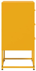 Mesas de cabeceira 2 pcs 36x39x78 cm aço amarelo mostarda
