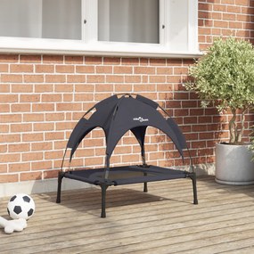 vidaXL Cama Elevada para Cães com Cobertura Removível Preta S Aço