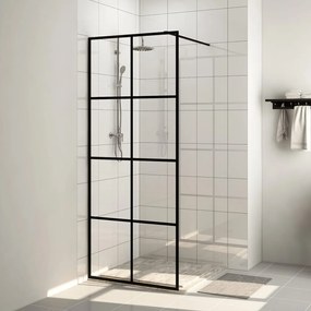 151033 vidaXL Divisória de chuveiro 80x195 cm vidro transparente ESG preto