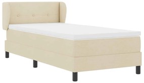Cama Box Spring com Colchão Creme 90x200 cm Tecido