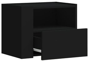 Mesas de cabeceira de parede 2 pcs 45x30x35 cm preto