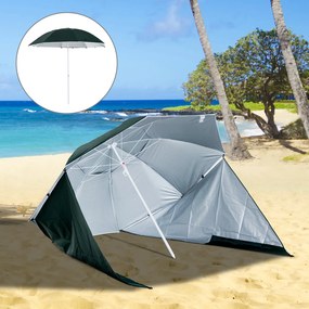 Guarda-Sol de Praia 2 em 1 com Painéis Laterais Tipo Tenda e Proteção