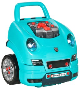 HOMCOM Motor de Caminhão para Crianças acima de 3 Anos Conjunto de Motor de Brinquedo com 61 Peças Volante Buzina Faróis 40x39x47cm | Aosom Portugal