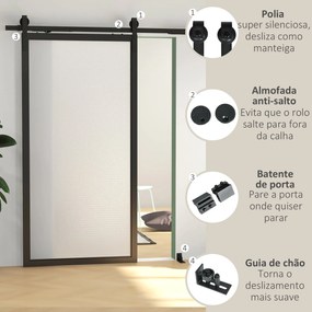 HOMCOM 4FT / 122CM Kit de ferragens para porta deslizante dobrável par