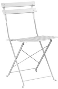Conjunto de Bistro Dobrável de 3 Peças vidaXL Branco Aço