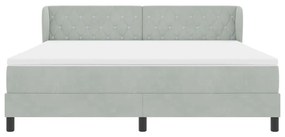 Cama Box Spring com Colchão vidaXL Cinza Claro 180x200 cm Veludo
