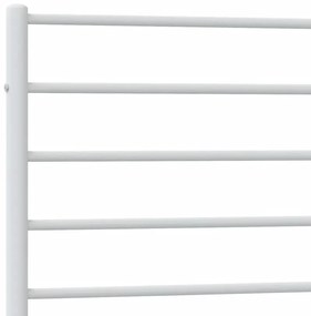 Estrutura de cama com cabeceira e pés 107x203 cm metal branco