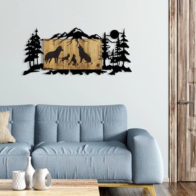 **** Acessório Decorativo de Parede Lobo – Nogueira e Preto – 108 x 3