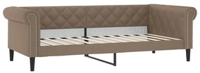 Sofá-cama com colchão 90x200 cm couro artificial cappuccino