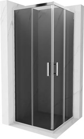 Mexen Rio cabine de duche quadrada 80 x 80 cm, grafite, cromada - 860-080-080-01-40