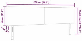 Cabeceira LED vidaXL Design Simples Verde Claro Cinza 100 cm Tecido Co