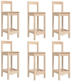 7 pcs conjunto de bar para jardim pinho maciço