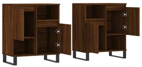 Aparadores 2 pcs derivados de madeira carvalho castanho