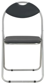 Cadeiras de jantar dobráveis 2 pcs couro artificial preto