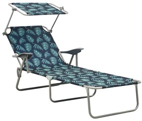 Espreguiçadeira com toldo aço estampagem de folhas