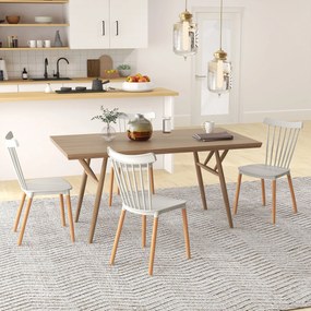 Conjunto de 4 Cadeiras Estilo Nórdico Cadeiras de Cozinha com Encosto