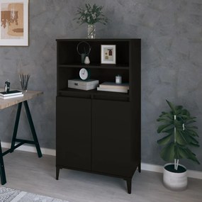 vidaXL Aparador alto 60x36x110 cm derivados de madeira preto