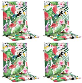 Almofadões para cadeira de encosto baixo 4 pcs tecido multicor