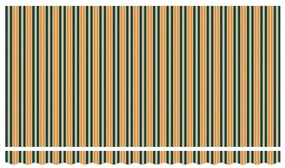 Toldo Retrátil Manual Verde e Amarelo 400x200 cm