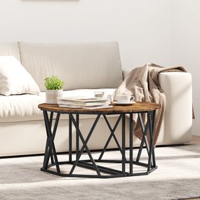 Mesa de Centro em Carvalho Fumado 80x80x42 cm Madeira de Engenharia