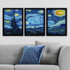 Quadro Decorativo com Moldura 3SC190 – Multicolor – 35 x 45 cm (3 Peça