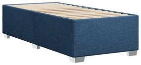 Cama com molas/colchão 90x190 cm tecido azul