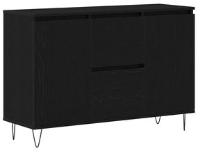 Buffet vidaXL Madeira de Carvalho Preto 101,5x35x70 cm