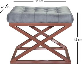 Pouffe Capraz – Copper Grey – 50 cm x 42 cm x 40 cm