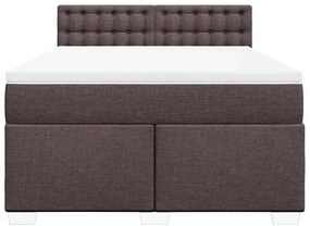 Cama com molas/colchão 140x190 cm tecido castanho-escuro