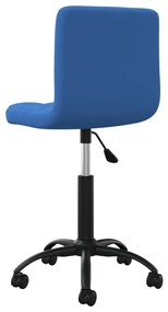 Cadeira de escritório giratória veludo azul