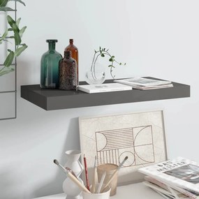 vidaXL Prateleira de parede suspensa 50x23x3,8 cm MDF cinzento