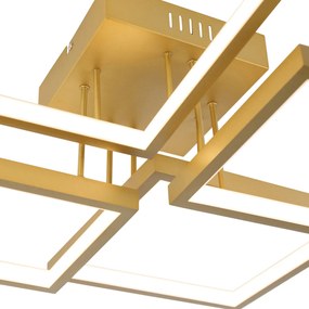 Candeeiro de tecto dourado incl. LED 3 níveis regulável 4 luzes - Lejo Design